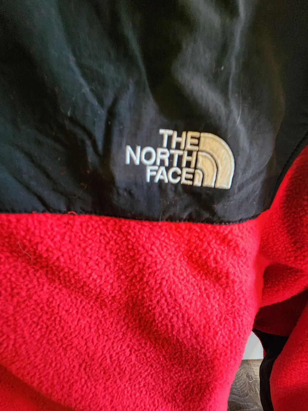 The North Face Mens Red and Black Denali Fleece Jacket